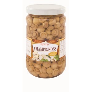 Pievagrybiai saulėgrąžų aliejuje, DEMETRA, 1600 g / 1100 g